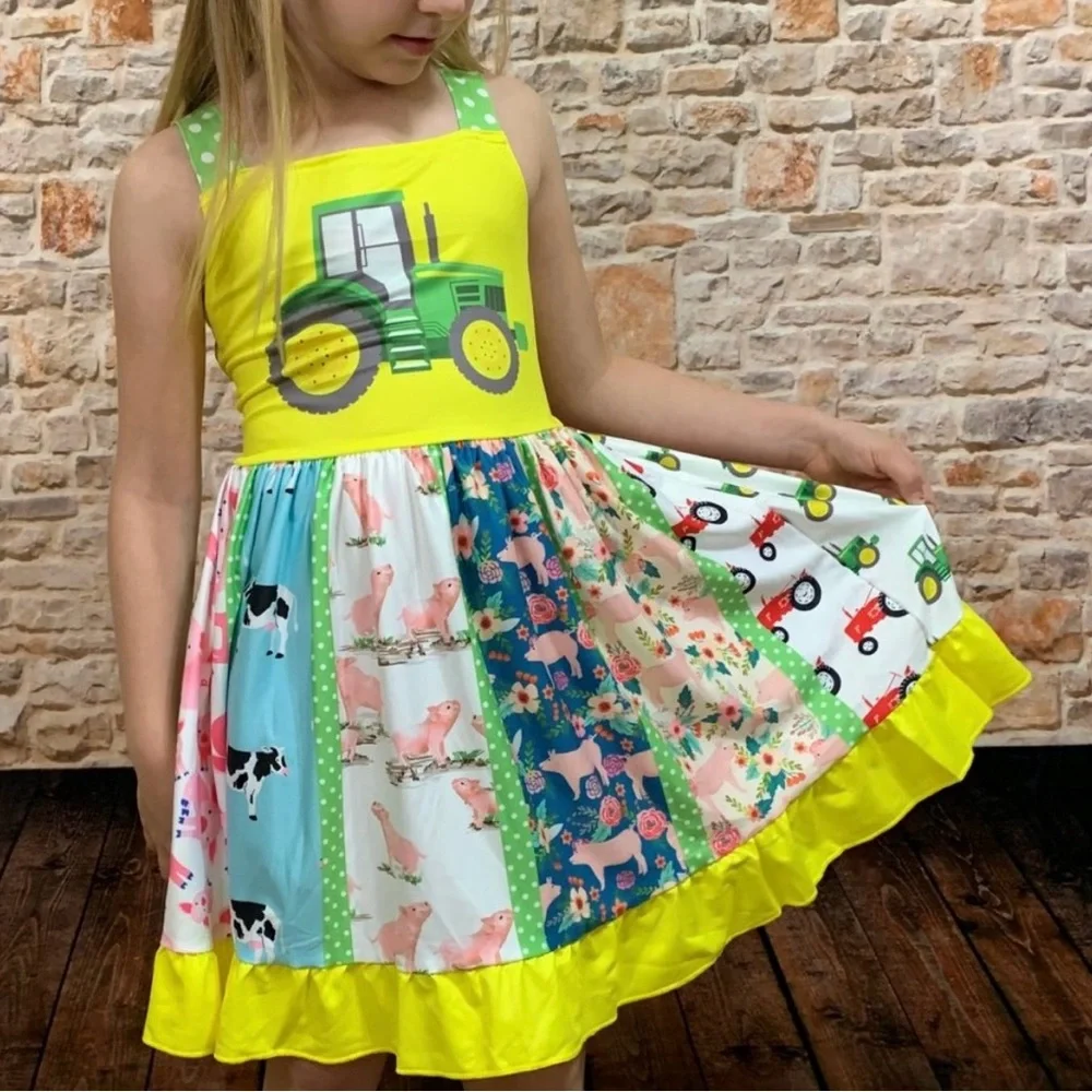 NEW Boutique Girl’s Farm Animals Summer Dress size 12/18 Months - Picture 2 of 10